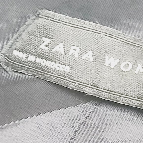 Zara Women's Black Wide Spread Collar Woolen Button-Front Pea Coat Size XS - Picture 8 of 9